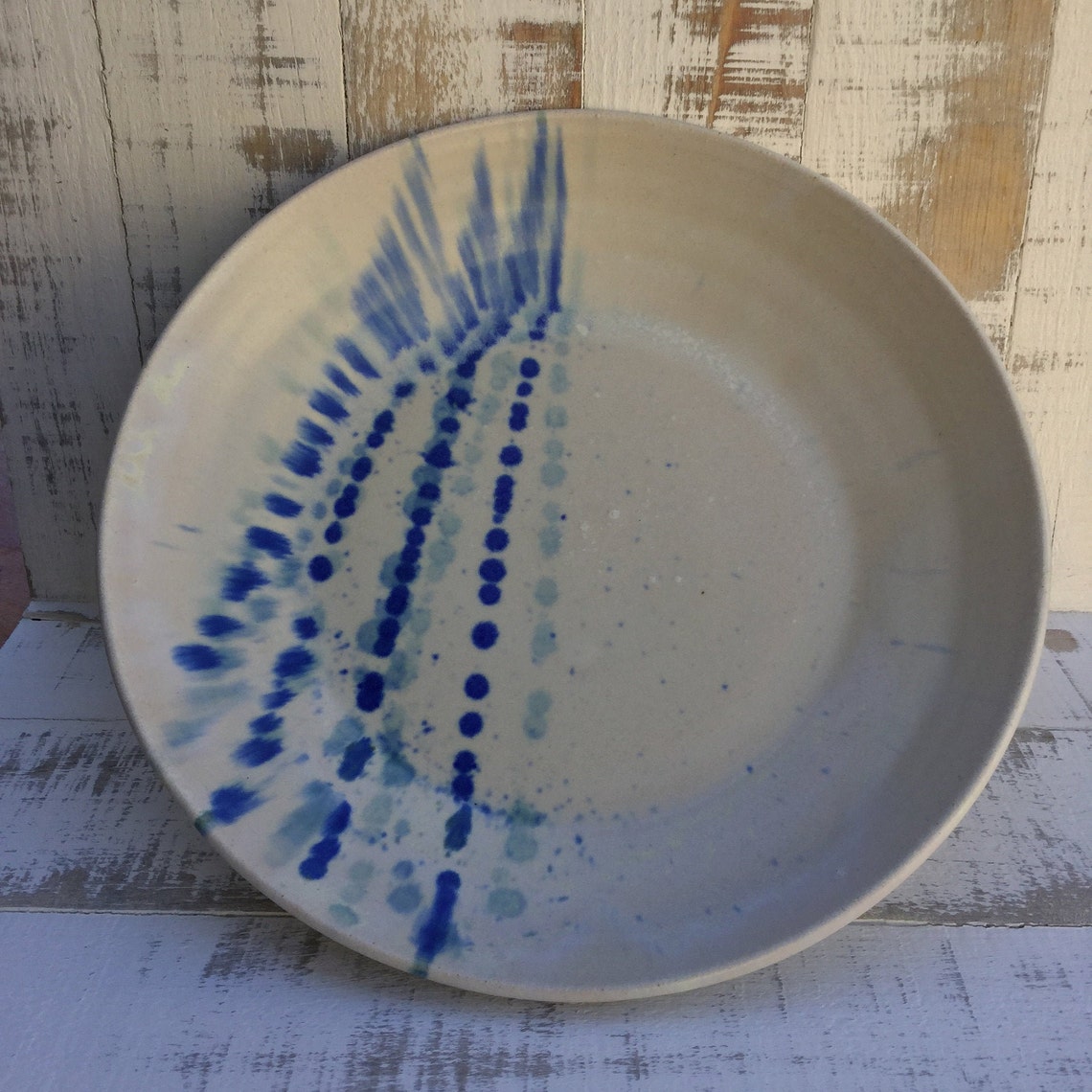 Ceramic serving paella bowl plate hand made thrown stoneware Etsy