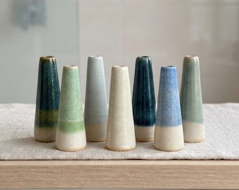 Handmade Ceramic Stoneware Light Pull with cord - Earth Ocean Glaze Handle