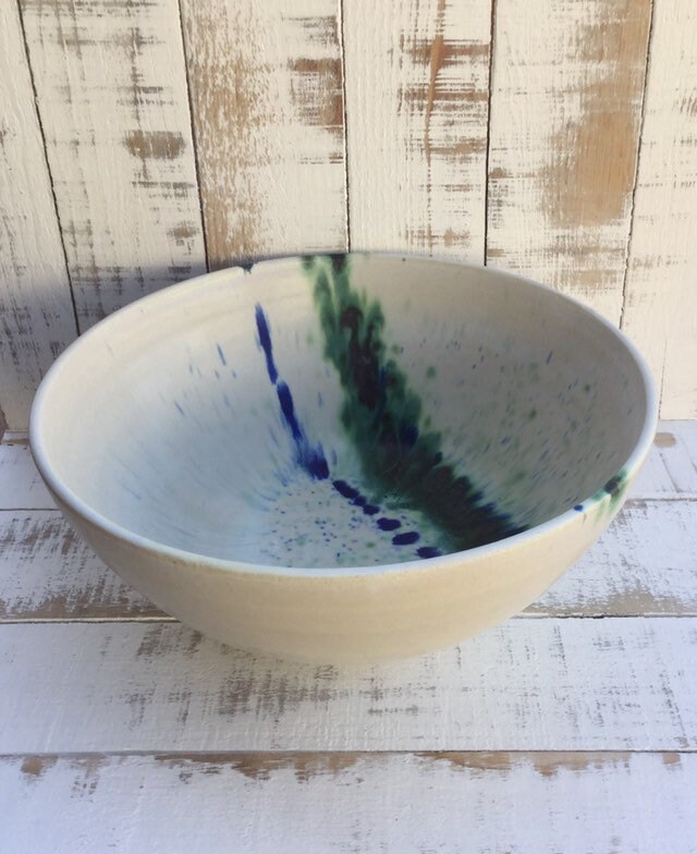 Ceramic serving paella bowl plate hand made thrown stoneware Etsy