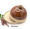 Handmade Ceramic Butter Dish with Lid – Domed Pottery Butter Keeper for 250g – Rustic Kitchenware Gift – Covered Butter Dish