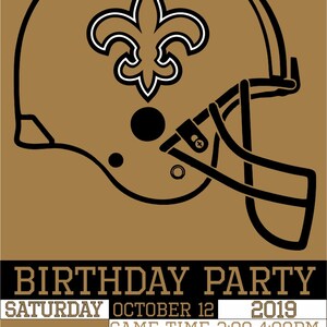 New Orleans Saints Birthday Invitation Ticket Invitation | Etsy