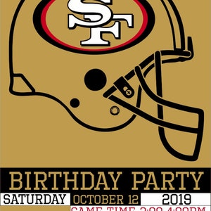 San Francisco 49ers Birthday Invitation Ticket Invitation | Etsy