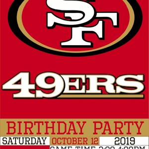 San Francisco 49ers Birthday Invitation Ticket Invitation | Etsy