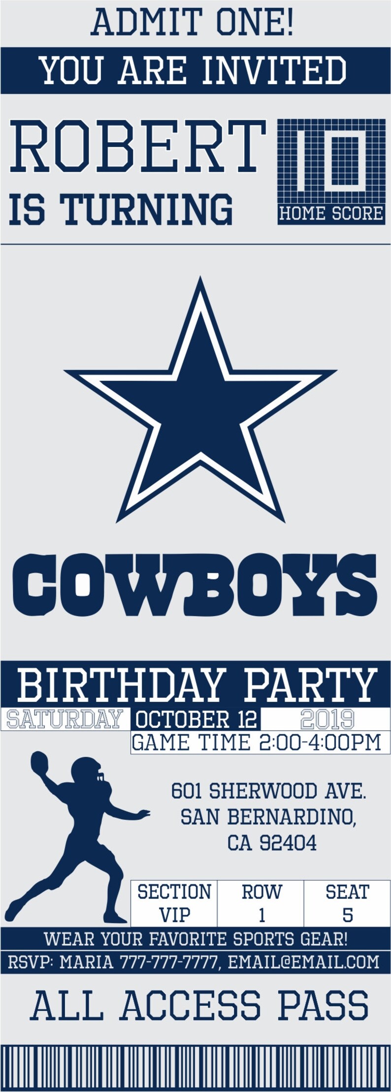 dallas-cowboys-birthday-invitation-ticket-invitation-cowboys-etsy