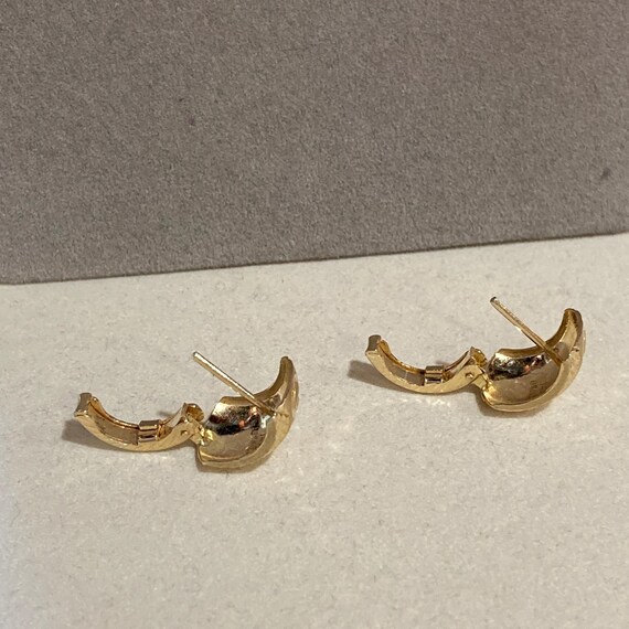 14K Solid Yellow Gold Etched Interlocking Circles… - image 6