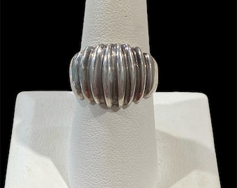 Navajo Signiert SD Ribbed Dome Sterling Silber Ring Größe 8 Vintage