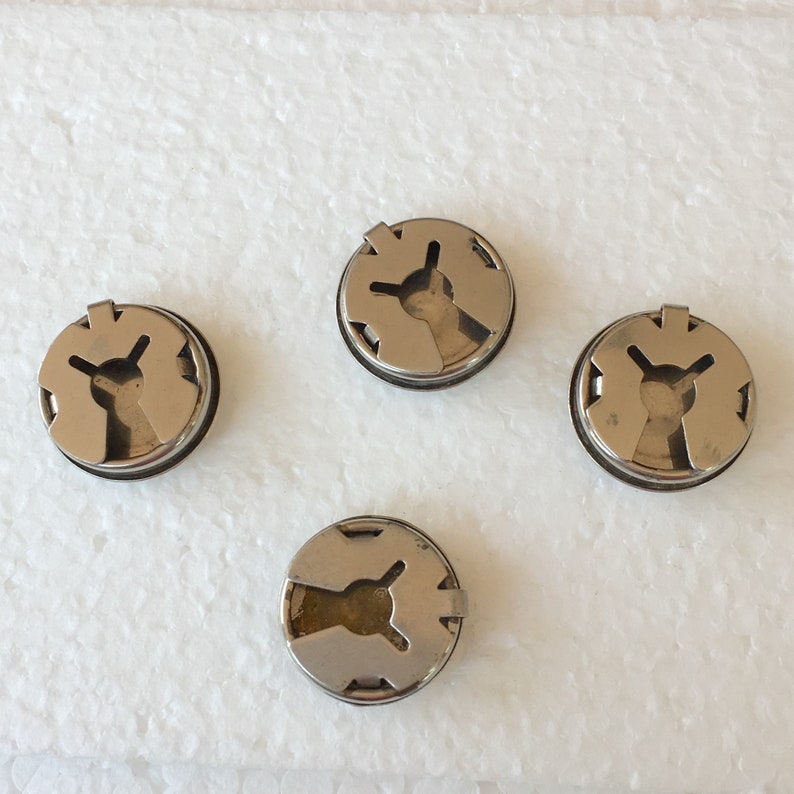 Lot of 4 Southwestern Native American Warrior Stamped Silver Button Covers 3/4 Diameter 12.9g Vintage image 6