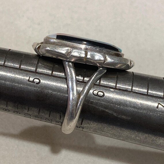 Native American Signed Multi-Gemstone Inlay Sterl… - image 3