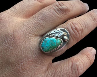 Vintage Navajo Türkis Ring Größe 11