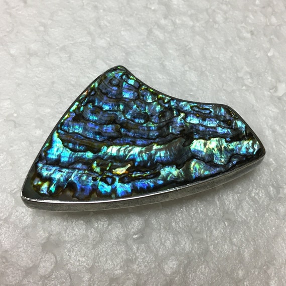 Palle Bisgaard Sterling Silver Abalone Brooch: Danish Modernist Pin