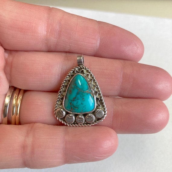 Southwestern Turquoise Triangular Sterling Silver 