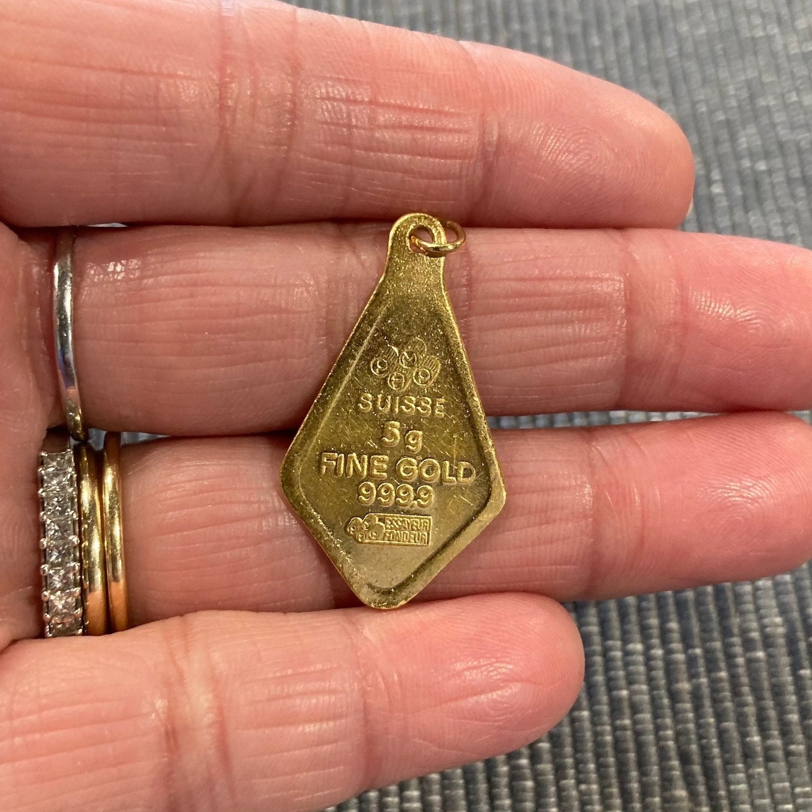 PAMP Suisse 24K Gold G Lady Fortuna Diamond Shape Bar