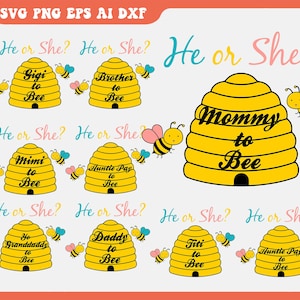 Mommy to Bee Svg, He or she mom to bee Svg, He or she bee Svg, He or she grandma to bee Svg, Family to bee Svg, Daddy to bee Svg, Cut Files