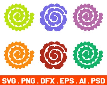 Rolled Flower SVG, Flower Templates Png, Paper Flowers, Cardstock Flowers Png, Spring Flowers, File for Cricut Silhouette, Instant Download
