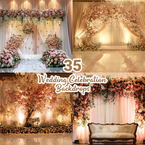 Wedding Celebration Digital Backdrops, Digital Backdrop Overlays, Wedding Backdrops, Studio Photography Digital Backdrop, Photoshop Overlays