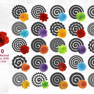 Fiore arrotolato in formato Svg, fiore di carta in formato Svg, fiore in formato Svg, clipart di fiori, floreale in formato Svg, fiore 3D in formato Svg, matrimonio in formato Svg, pacchetto di fiori in formato Svg, download digitale