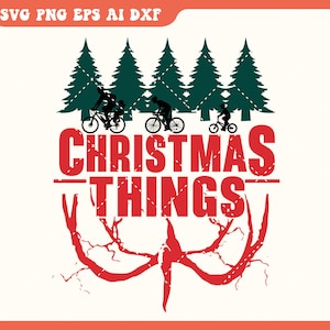 Kerst Dingen SVG. PNG, Kerstontwerp, Vrolijk Kerstfeest, Bijpassende Familie, Grappige Kerstvibes, Stranger Christmas Things, Knip bestanden