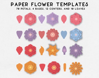 Paper Flower Petal Template SVG, DIY Paper Flower Svg, Giant Paper Flower Templates,Wedding Flower Svg,Floral Svg,Flower Petal Svg Cut Files