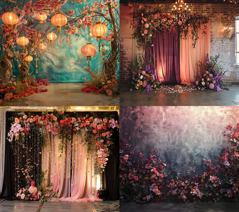 Celebration Digital Backdrops, Party Digital Backdrop Overlays, Wedding ...