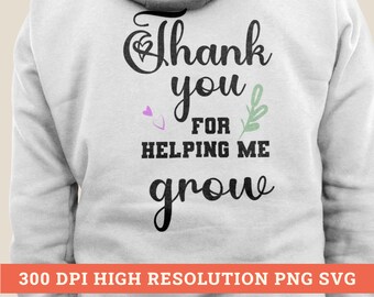 Gracias por ayudarme a crecer svg, gracias png, fin de escuela svg, estudiante svg, gracias svg, maestro svg, apreciación del maestro svg, cortar archivo