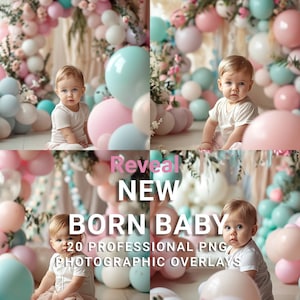 20 Baby Reveal Whimsy Digital Backdrops, maternity backdrop overlays, studio backdrop overlay, baby digital backdrops, room overlay