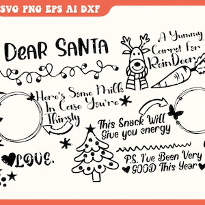 Beste Santa Tray SVG, PNG, Santa Cookies Tray Svg, Santa Tray Svg, Santa Platter Svg, Melk en koekjes schotel Svg, Kerstbord Svg Xmas