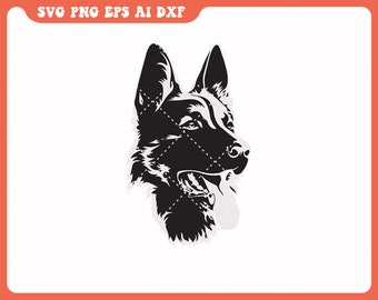 Duitse herder Svg, Duitse herder Svg, Schäferhund Svg, Duitse Shaphard cricuit Svg, Duitse herder silhouet Svg, politiehond gesneden bestanden