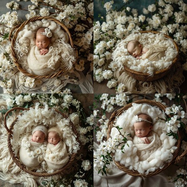 Newborn Digital Backdrop Photography, Face Insert Baby Digital Background, Add face Digital Photo Prop Composite, Floral Backdrop, Baby Png
