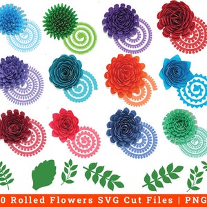 Rolled Flower Svg, Paper Flower Svg, Flower Svg, Flower Clipart,  Floral Svg, 3D Flower Svg, Wedding Svg, Flower Bundle Svg,Digital Download