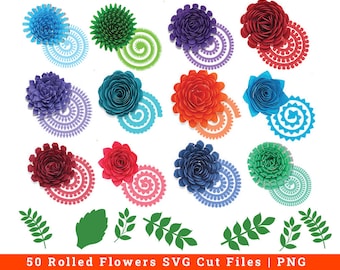 Rolled Flower Svg, Paper Flower Svg, Flower Svg, Flower Clipart,  Floral Svg, 3D Flower Svg, Wedding Svg, Flower Bundle Svg,Digital Download