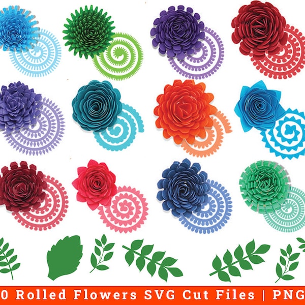 Gerolltes Blumen-Svg, Papierblumen-Svg, Blumen-Svg, Blumen-Clipart, Blumen-Svg, 3D-Blumen-Svg, Hochzeits-Svg, Blumen-Bundle-Svg, digitaler Download