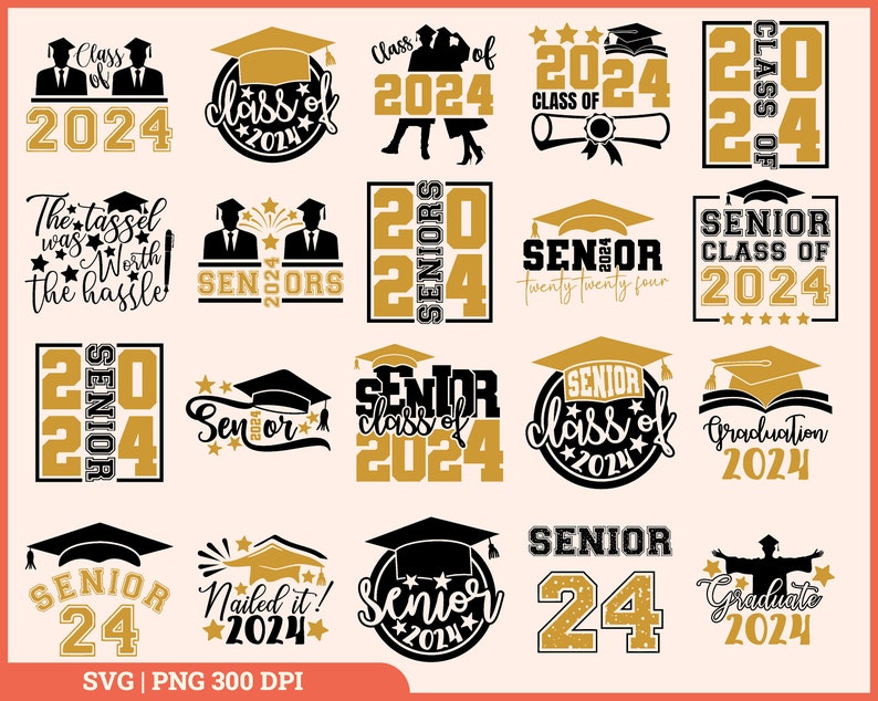 Senior 2024 Svg Bundle, Graduation Svg, Class of 2024 SVG, Graduation ...
