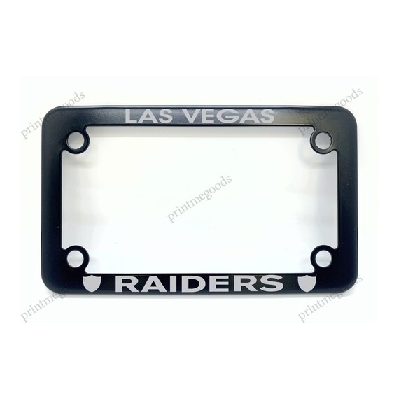 Las Vegas Raiders Motorcycle License Plate Frame Custom Made 