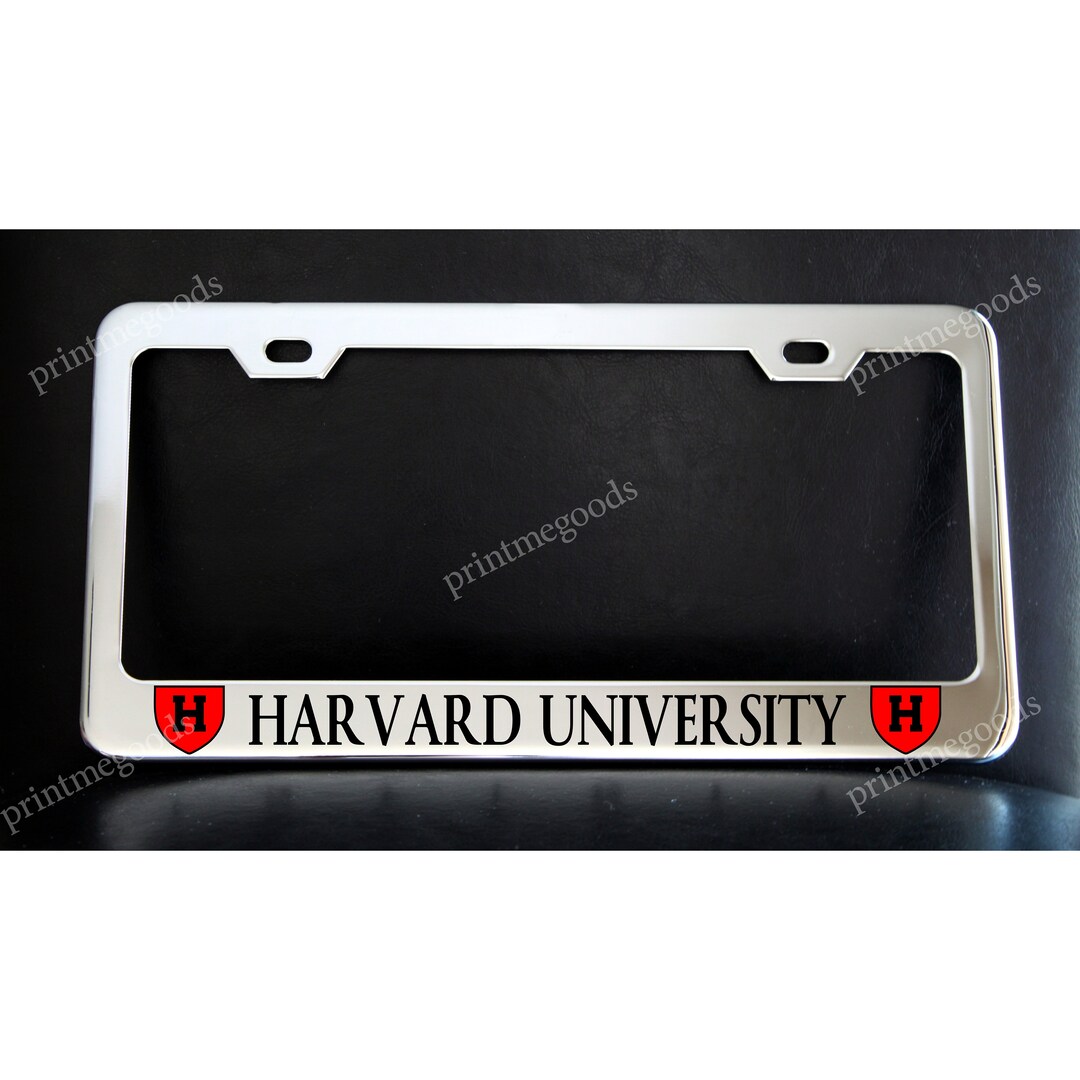 Harvard University License Plate Frame Custom Made of Chrome Etsy