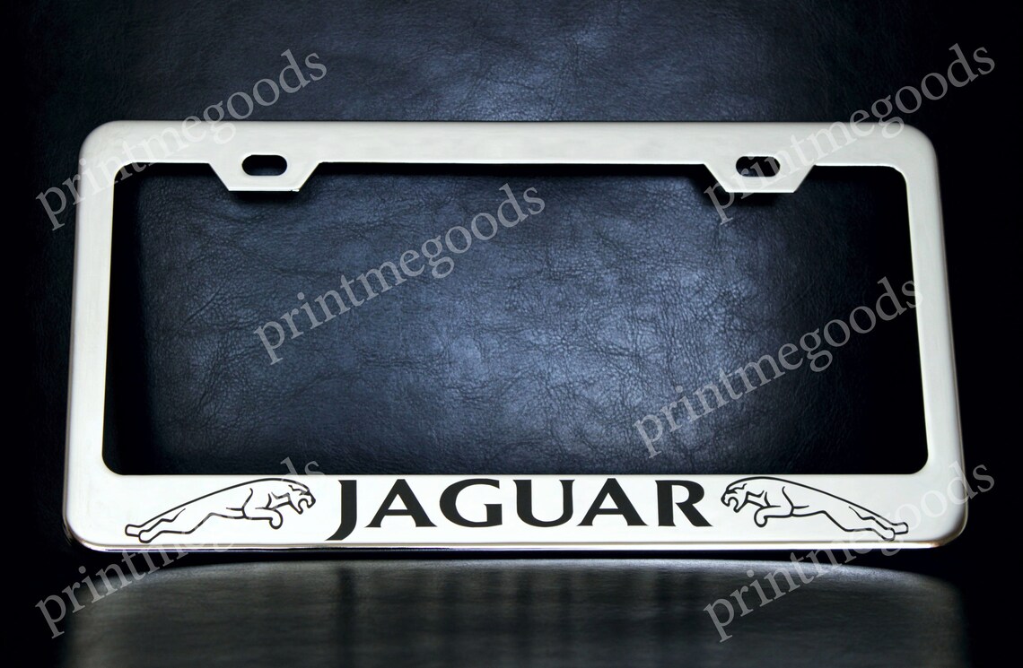 Jaguar License Plate Frame Custom Made of Chrome Plated Metal Etsy