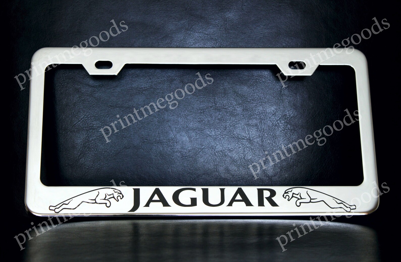 Jaguar License Plate Frame Custom Made of Chrome Plated Metal Etsy