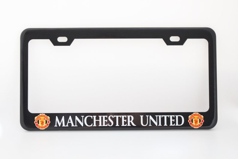 "MANCHESTER UNITED" License Plate Frame Custom Made of Chrome Plated Metal