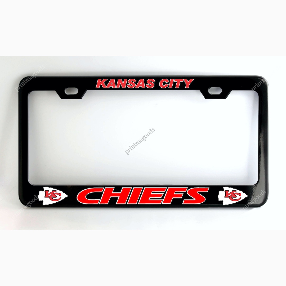 Kansas City Chiefs License Plate Frame Black Powder Coated Metal Etsy
