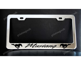 Mustang License Plate Frame, Custom Made of Chrome Plated Metal