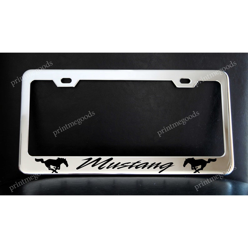 Mustang License Plate Frame Custom Made of Chrome Plated Etsy