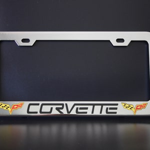 Corvette Totenkopf Metall Auto Kennzeichen Platte Gelb CM Jake  Aufkleber