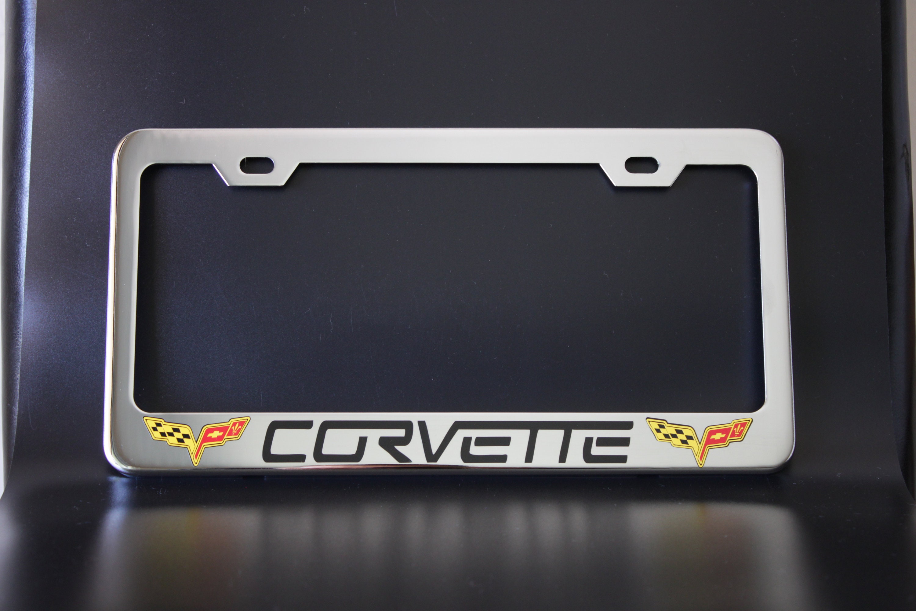 Corvette License Plate Frame CustomMade of Chrome Plated Etsy