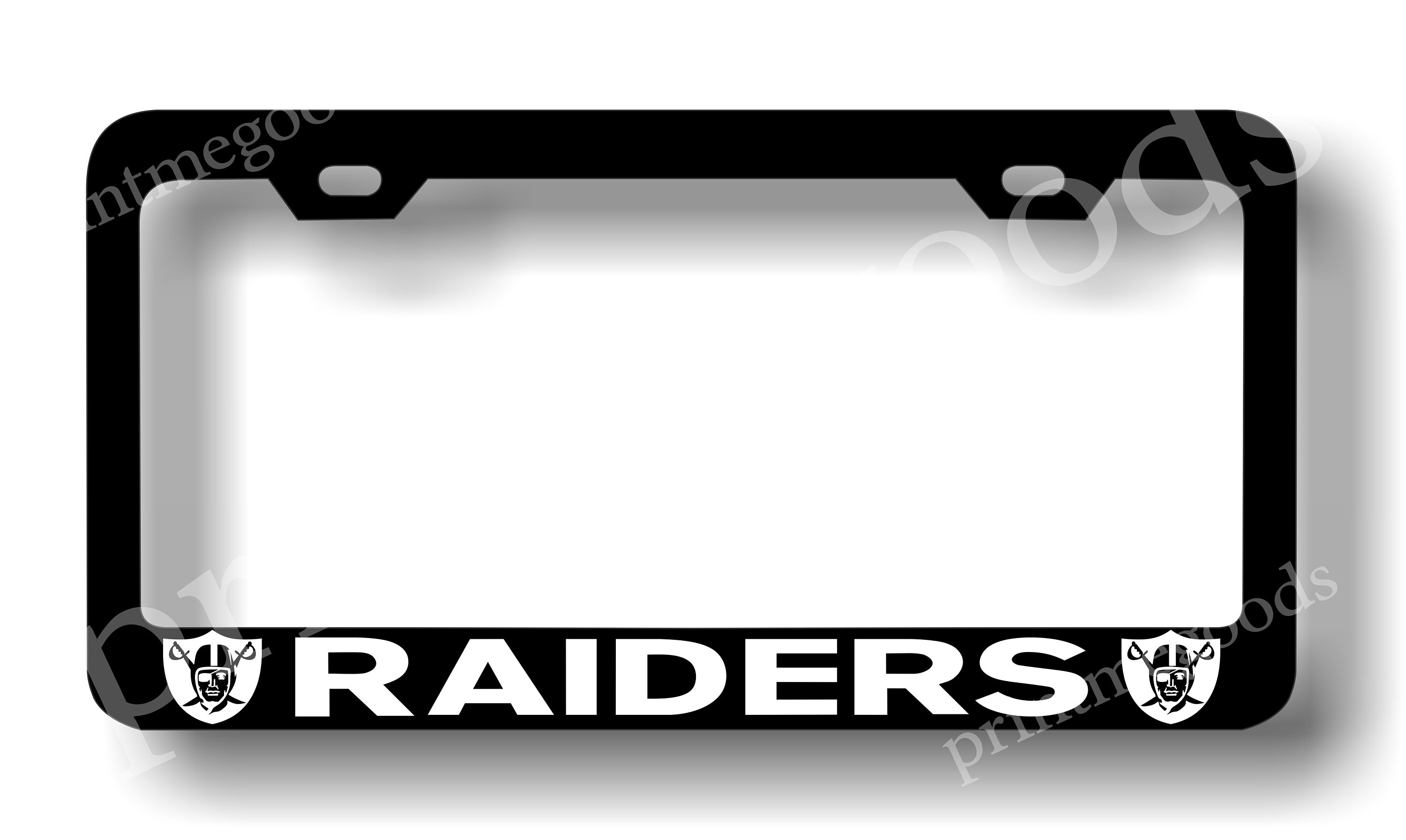 Set of 2 Las Vegas Raiders Black Plastic or Aluminum Car License Plate