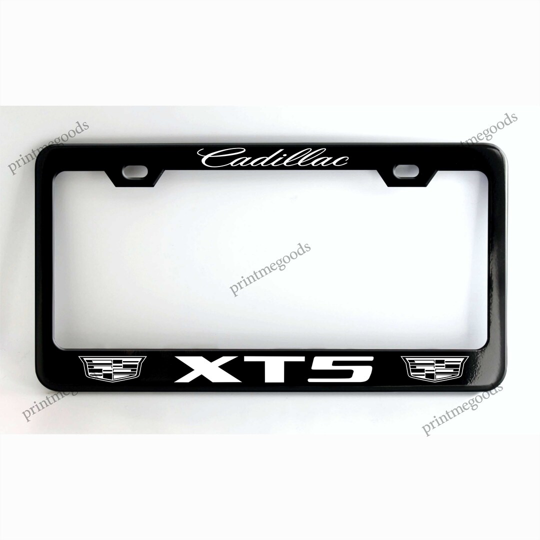 Cadillac XT5 Black License Plate Frame, Custom Made of Powder Coated