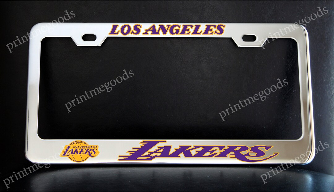 Los Angeles Lakers License Plate Frame, Custom Made of Chrome Plated
