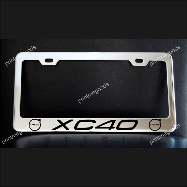 VOLVO XC40 License Plate Frame Custom Made of Chrome Plated Metal