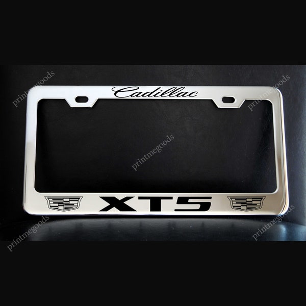 Cadillac XT5 License Plate Frame, Custom Made of Chrome Plated Metal