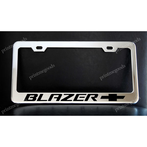 Chevy Blazer Chevrolet License Plate Frame, Custom Made of Chrome Plated Metal