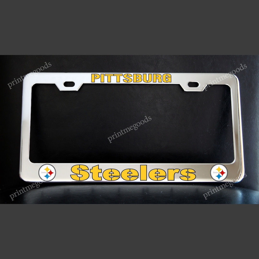 Pittsburgh Steelers License Plate Frame Custom Made of Chrome Plated