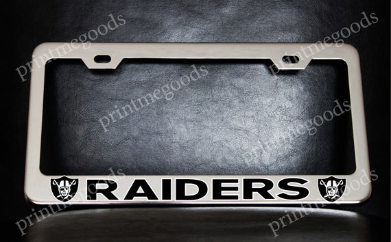 Las Vegas Raiders License Plate Frame, Custom Made of Chrome Plated Metal